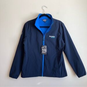 NWT Bremer Insurance Landway Soft Shell Navy Blue Full Zip Jacket L